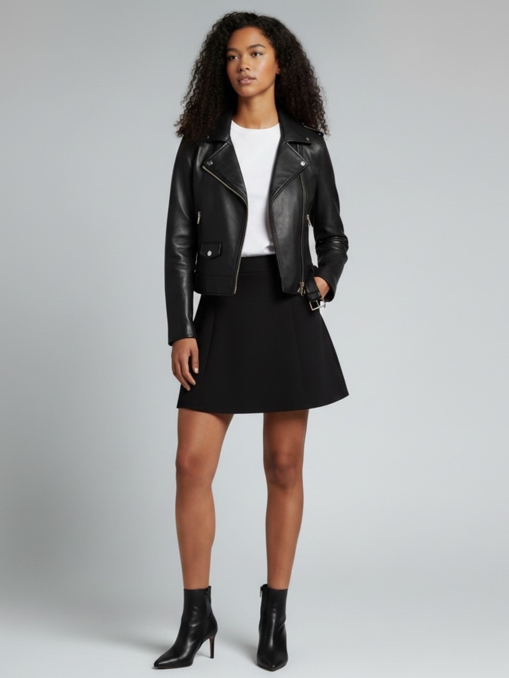 NWOT Generation Love Cosmo Stretch Vegan Leather Moto Jacket Black S